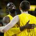 Michigan junior Tim Hardaway Jr. celebrates with freshman Nik Stauskas in overtime on Tuesday, Feb. 5. Daniel Brenner I AnnArbor.com